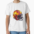 Fire Football Helmet T-Shirt - Minimalist Print Unisex - T-Shirt, Sweatshirt, Hoodie