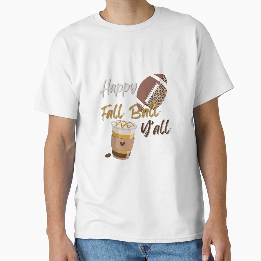 Happy Fall Yall Football Mom T-Shirt - Trendy Graphic Men Women - T-Shirt, Sweatshirt, Hoodie