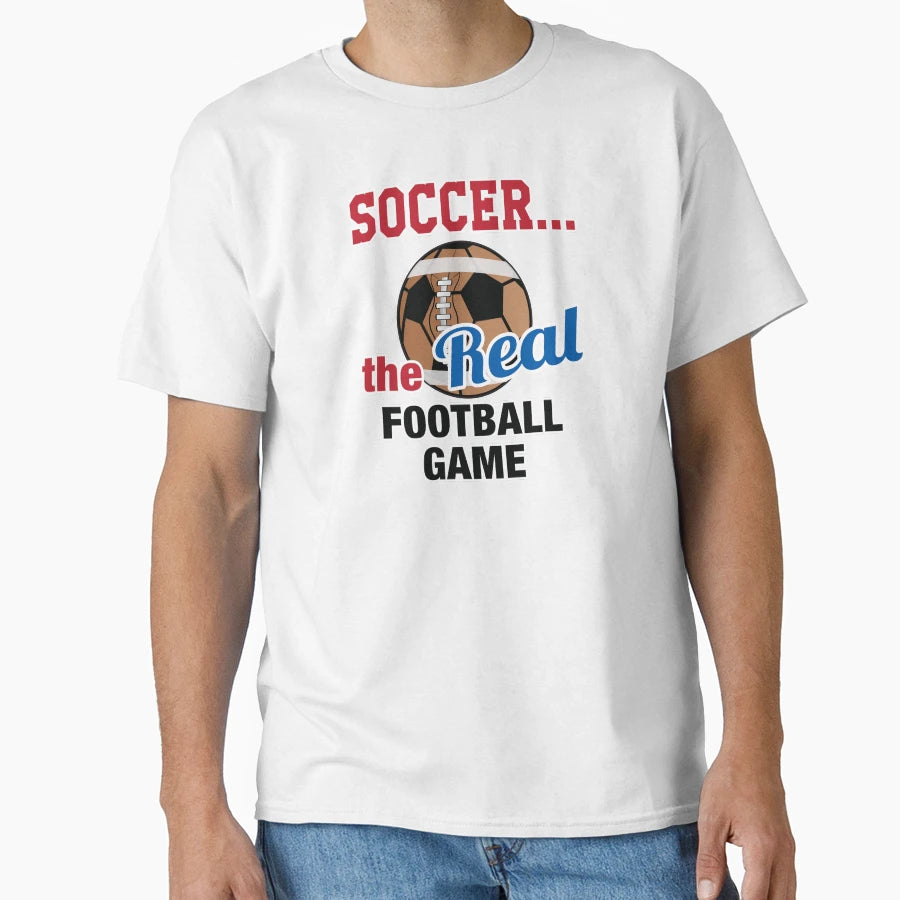 Soccer Real Football Game White T-Shirt - Custom Art Print Unisex - T-Shirt, Sweatshirt, Hoodie