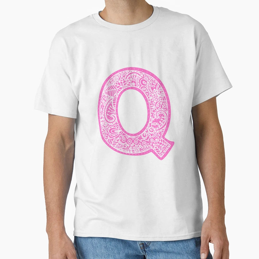 Q Monogram Mandala Zentangle T-Shirt - Casual Everyday Wear Unisex - T-Shirt, Sweatshirt, Hoodie