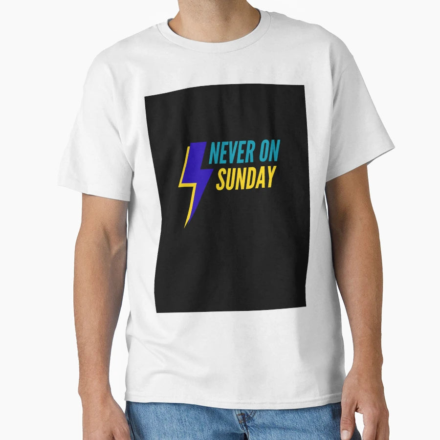 Never Sunday Funny Lightning T-Shirt - Minimalist Print Men Women - T-Shirt, Sweatshirt, Hoodie