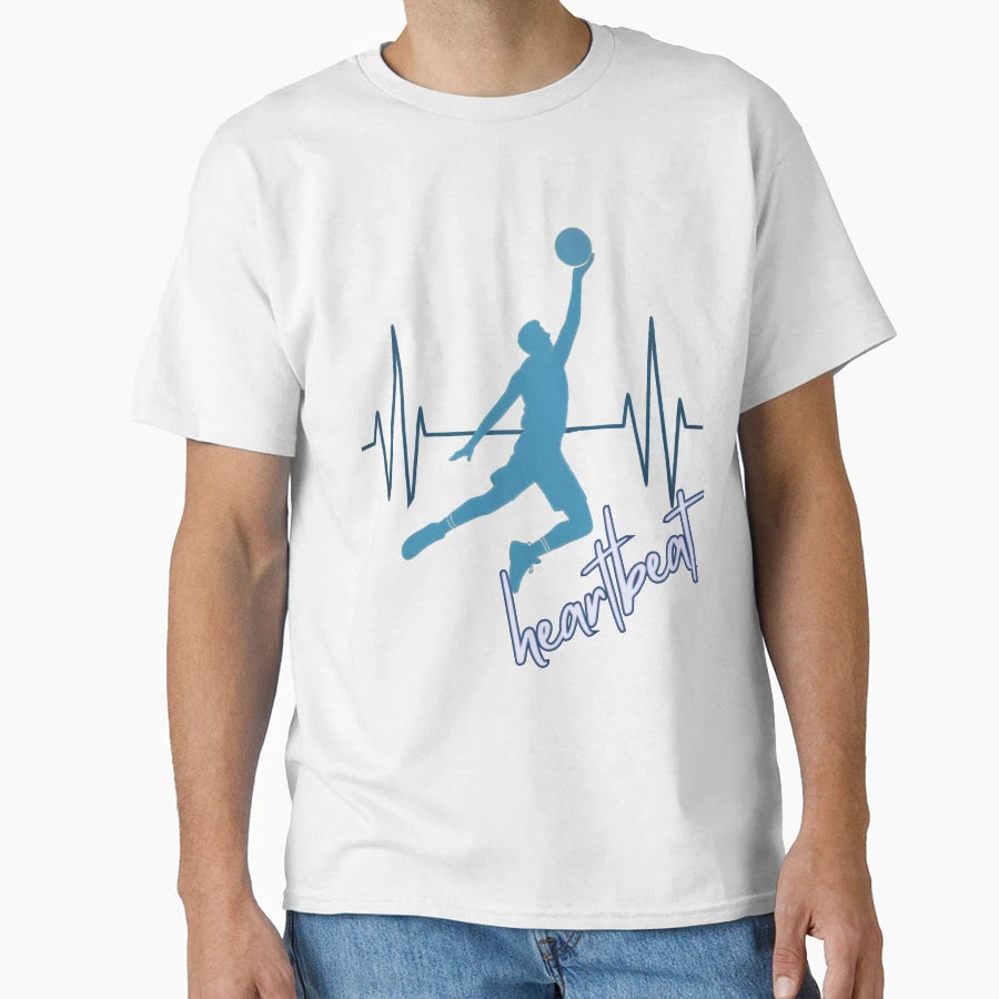 Copy Basketball Heartbeat Motivate T-Shirt - Trendy Graphic for Adults - T-Shirt, Sweatshirt, Hoodie