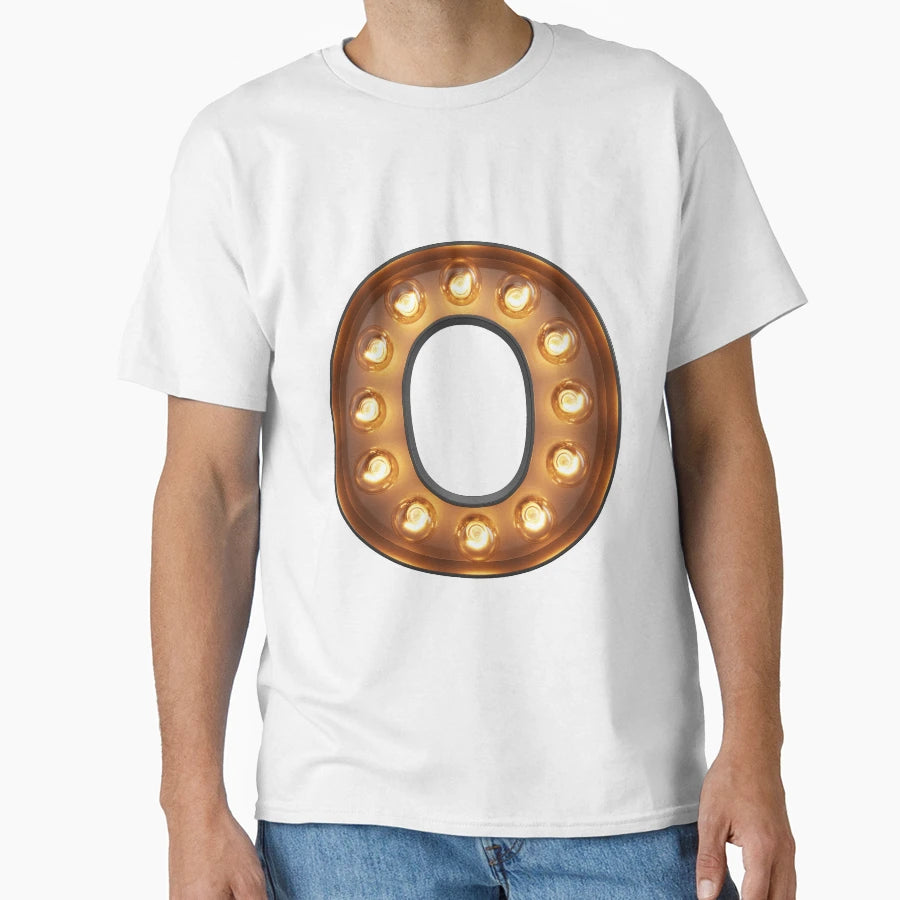 O Initial Neon Light T-Shirt - Novelty Apparel Men Women - T-Shirt, Sweatshirt, Hoodie