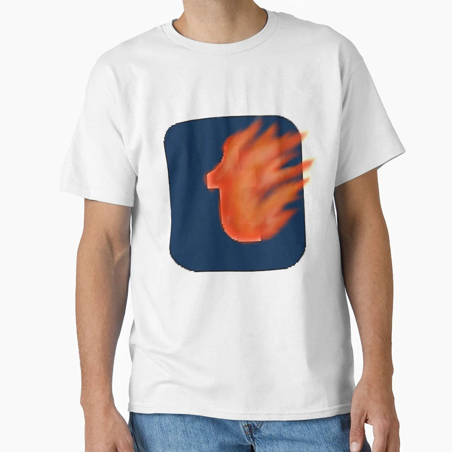 Flaming Tumblr Icon T-Shirt - Graphic Print Unisex - T-Shirt, Sweatshirt, Hoodie