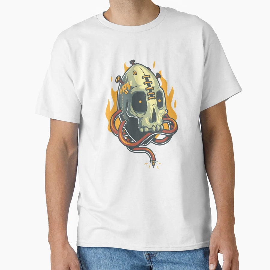 Skull Fire T-Shirt - Fun Novelty Design for Adults - T-Shirt, Sweatshirt, Hoodie