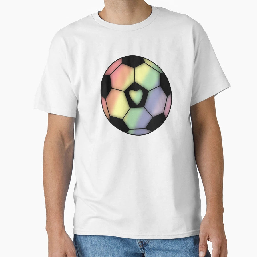 Soccer Love Pastel Rainbow T-Shirt - Aesthetic Graphic Unisex - T-Shirt, Sweatshirt, Hoodie