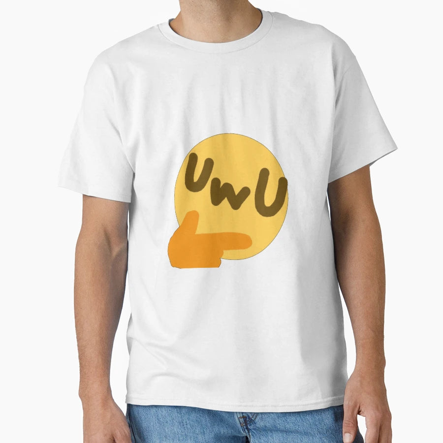 Uwu Thinking Emoji T-Shirt - Graphic Print Unisex - T-Shirt, Sweatshirt, Hoodie