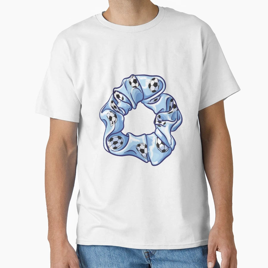 Soccer Ball Pattern Scrunchie And T-Shirt - Custom Art Print for Adults - T-Shirt, Sweatshirt, Hoodie