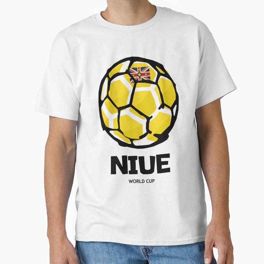 Niue Football Country Flag T-Shirt - Fun Novelty Design Unisex - T-Shirt, Sweatshirt, Hoodie