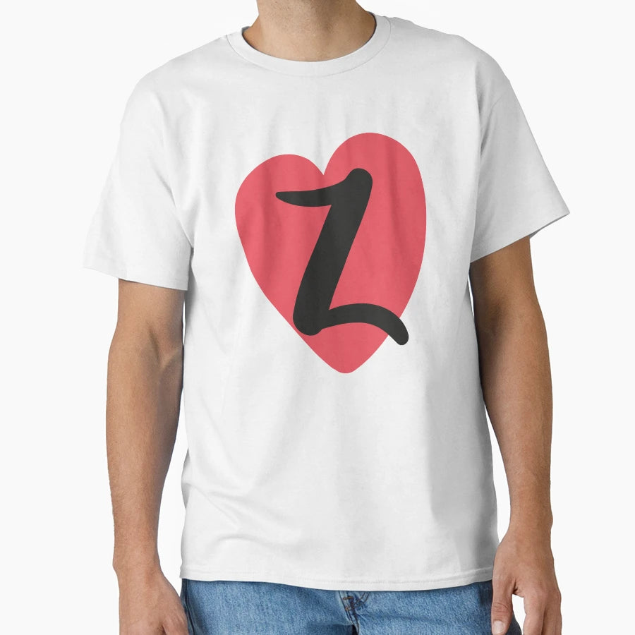 Valentines Day Initial Svg Heart Svg T-Shirt - Minimalist Print for Adults - T-Shirt, Sweatshirt, Hoodie