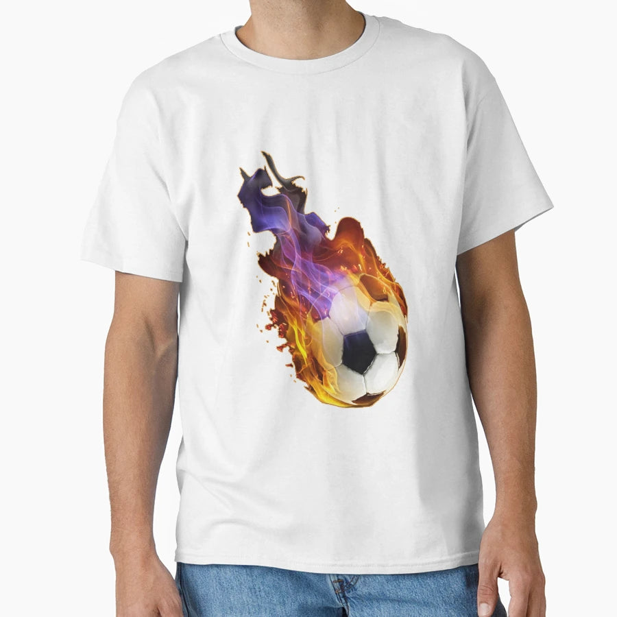 Soccer Ball Flames T-Shirt - Novelty Apparel Unisex - T-Shirt, Sweatshirt, Hoodie