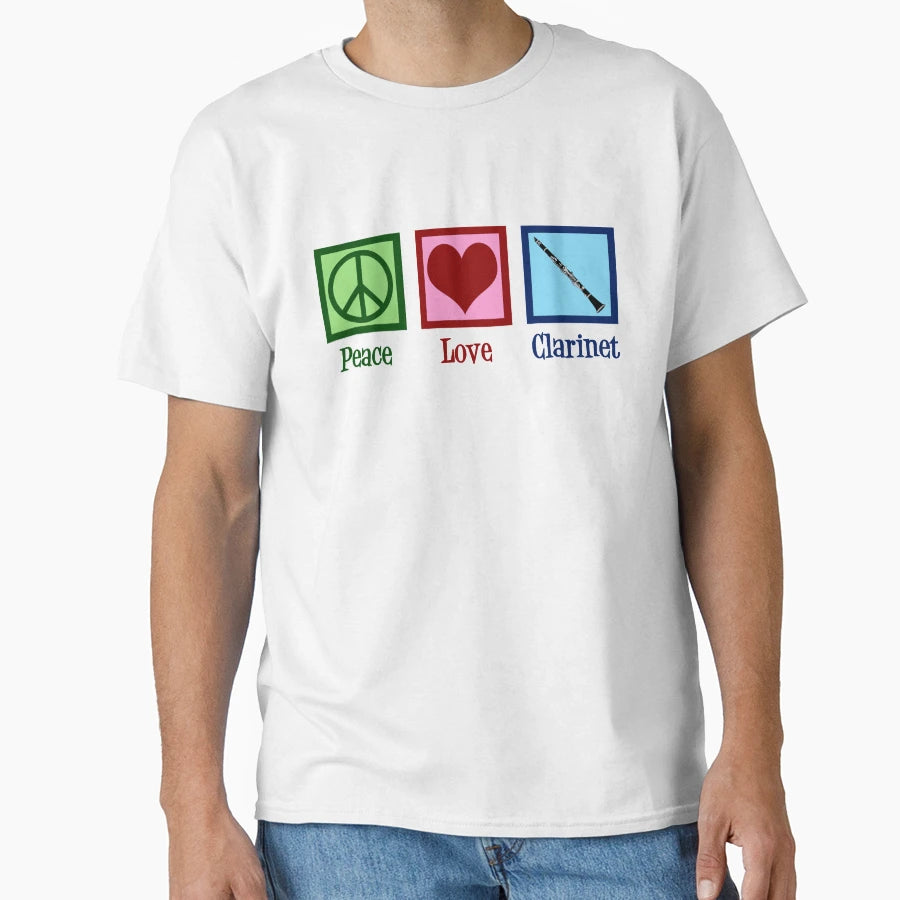 Peace Love Clarinets T-Shirt - Aesthetic Graphic Unisex - T-Shirt, Sweatshirt, Hoodie