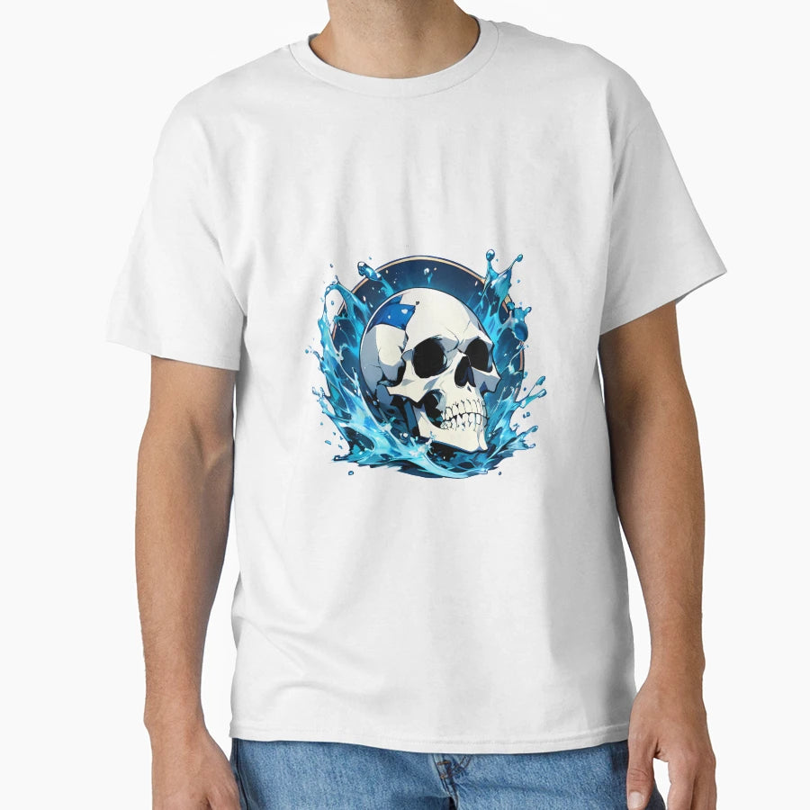Elemental Skull Wet Water Mystical T-Shirt - Minimalist Print Men Women - T-Shirt, Sweatshirt, Hoodie