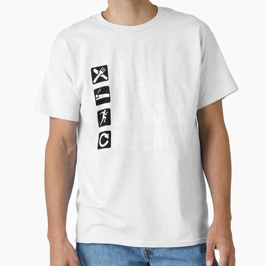 Funny Runner Gift Eat Sleep Exercise T-Shirt - Streetwear Style Unisex - T-Shirt, Sweatshirt, Hoodie