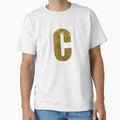Letter C Yellow And Gold Water Wave T-Shirt - Graphic Print Men Women - T-Shirt, Sweatshirt, Hoodie