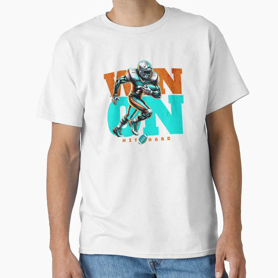 Football Player American Football Win T-Shirt - Minimalist Print Unisex - T-Shirt, Sweatshirt, Hoodie