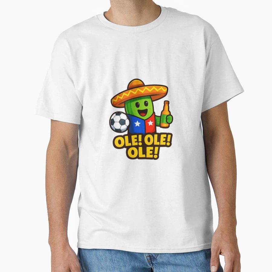 Ole Ole Ole Funny Football Cactus T-Shirt - Custom Art Print Men Women - T-Shirt, Sweatshirt, Hoodie