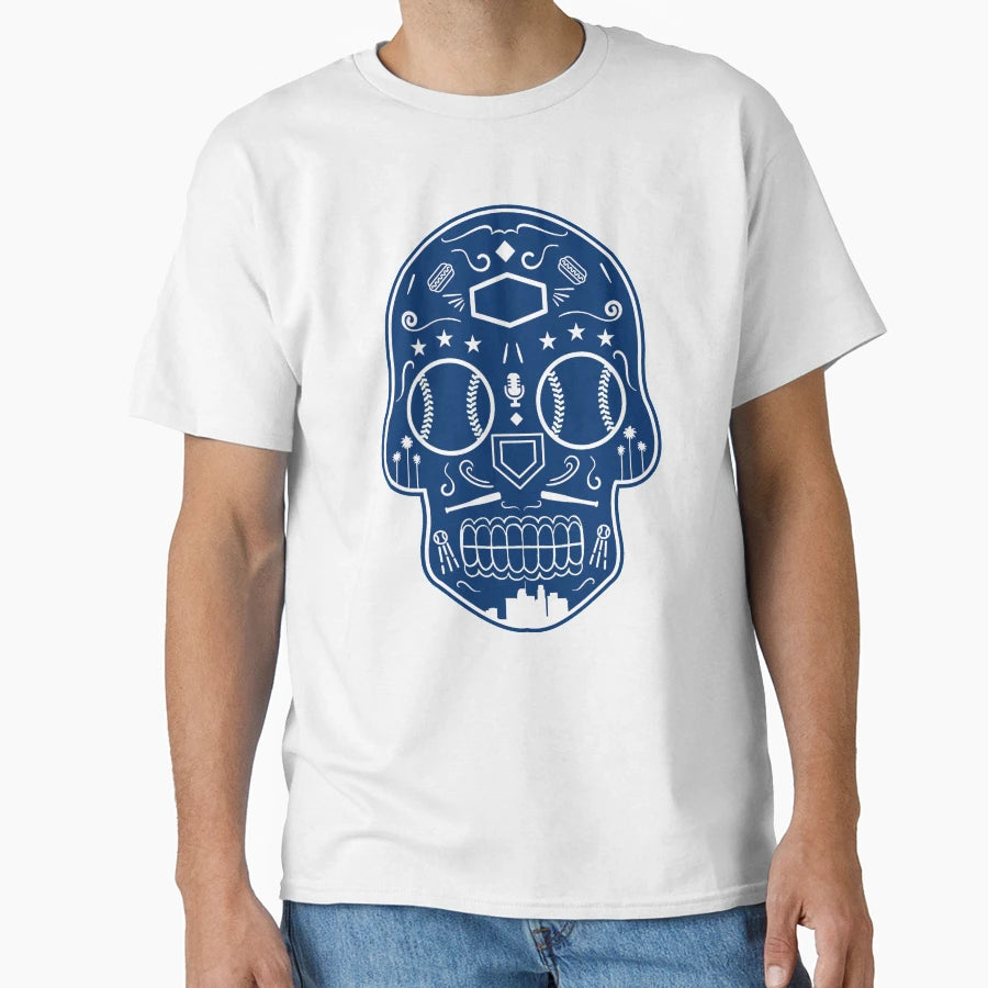Los Angeles Baseball Sugar Skull T-Shirt - Graphic Print Men Women - T-Shirt, Sweatshirt, Hoodie