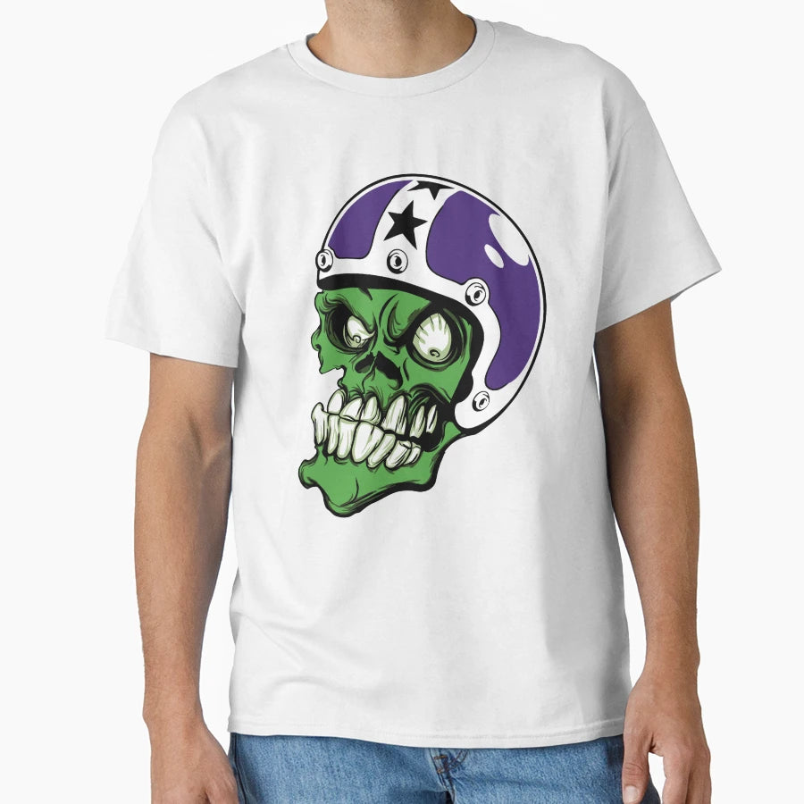 Crazy Skull Helmet T-Shirt - Aesthetic Graphic for Adults - T-Shirt, Sweatshirt, Hoodie