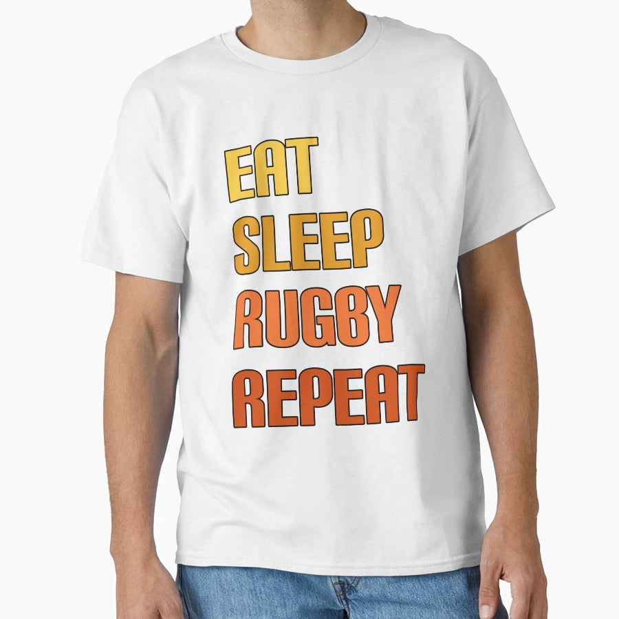 Eat Sleep Rugby Repeat T-Shirt - Novelty Apparel Unisex - T-Shirt, Sweatshirt, Hoodie
