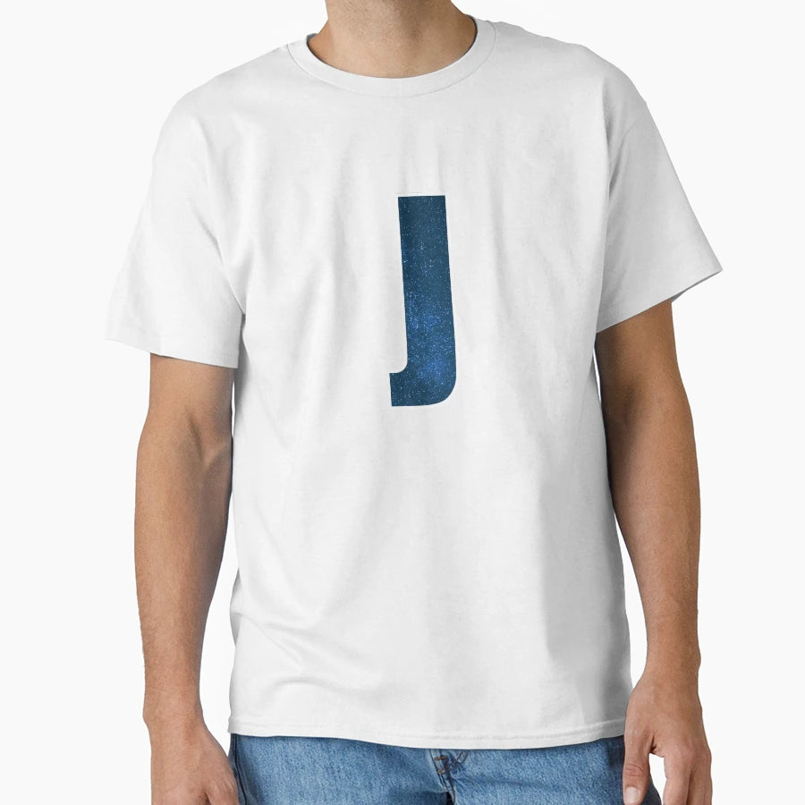 Letter J Stars Sky Monogram Art T-Shirt - Minimalist Print Unisex - T-Shirt, Sweatshirt, Hoodie