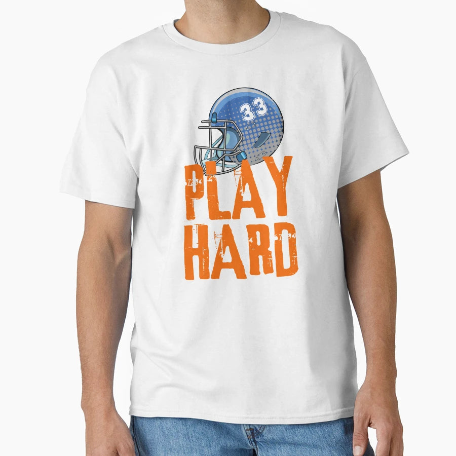 Play Hard American Football T-Shirt - Custom Art Print Unisex - T-Shirt, Sweatshirt, Hoodie