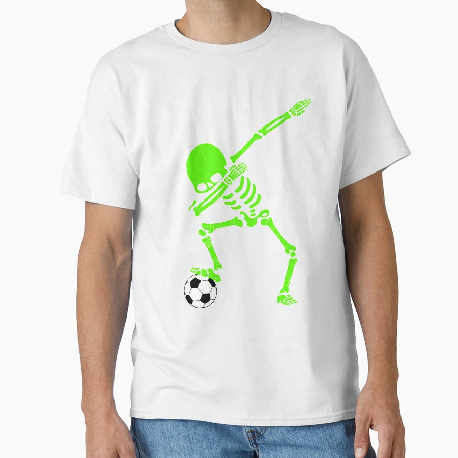 Halloween Dabbing Skeleton Soccer Dab T-Shirt - Custom Art Print Unisex - T-Shirt, Sweatshirt, Hoodie