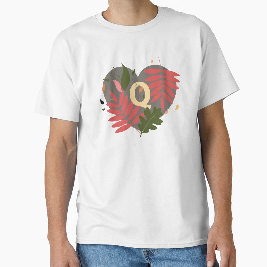 Monogram Q Pretty Heart T-Shirt - Trendy Graphic for Adults - T-Shirt, Sweatshirt, Hoodie