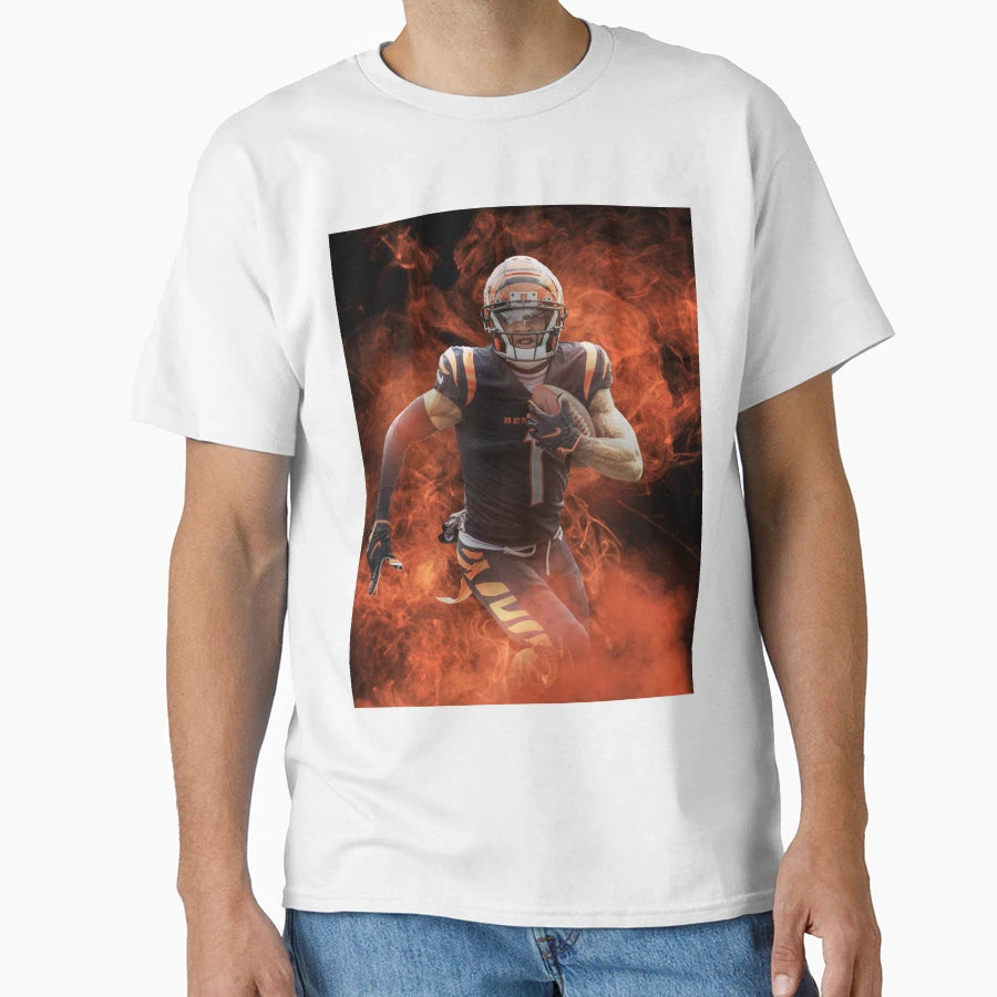 Jamarr Chase Cincinnati Sports Art T-Shirt - Custom Art Print for Adults - T-Shirt, Sweatshirt, Hoodie