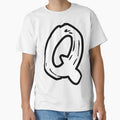 Q Brush Capital Letter Initial T-Shirt - Minimalist Print for Adults - T-Shirt, Sweatshirt, Hoodie