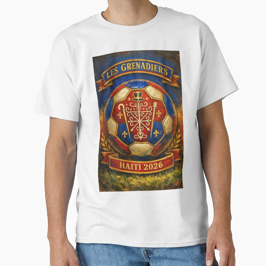 Haiti Soccer Cross Ball Art Les T-Shirt - Minimalist Print Unisex - T-Shirt, Sweatshirt, Hoodie