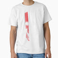 Halftone Skull Red Stripe T-Shirt - Minimalist Print Unisex - T-Shirt, Sweatshirt, Hoodie