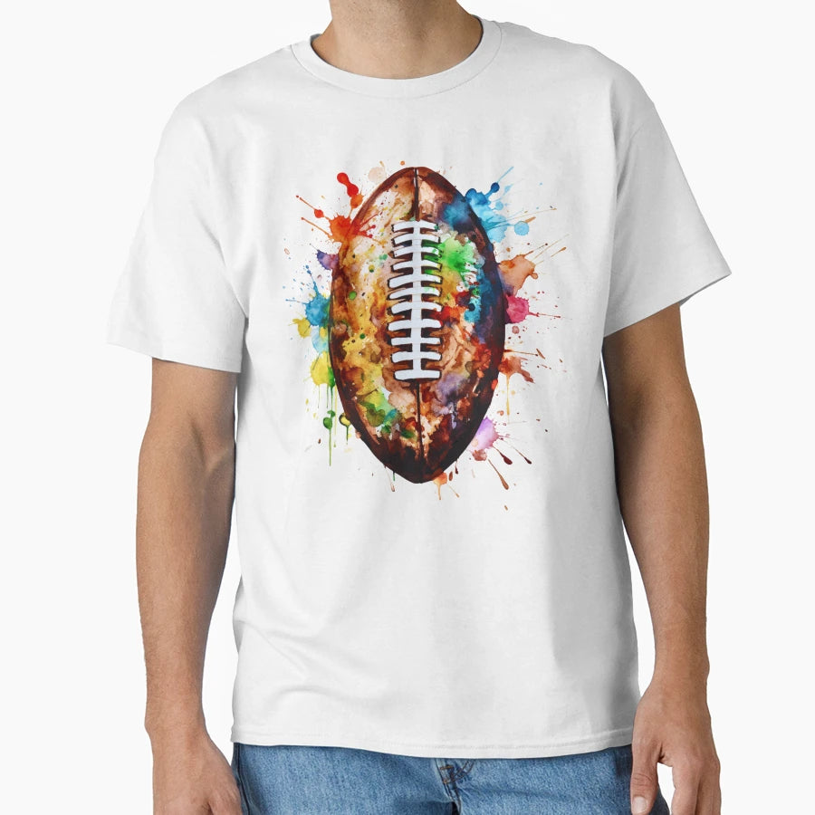 American Football Colorful Watercolor T-Shirt - Trendy Graphic Men Women - T-Shirt, Sweatshirt, Hoodie