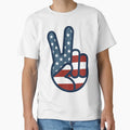 Salty Dog American Flag Peace Sign Icon T-Shirt - Graphic Print Unisex - T-Shirt, Sweatshirt, Hoodie
