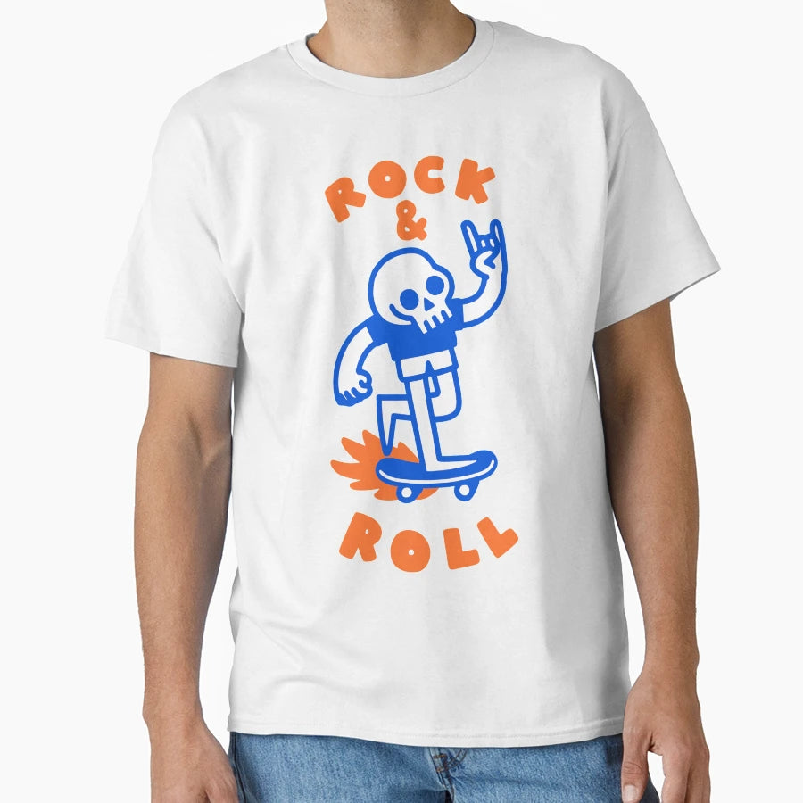 Rock Roll Skull T-Shirt - Casual Everyday Wear Men Women - T-Shirt, Sweatshirt, Hoodie