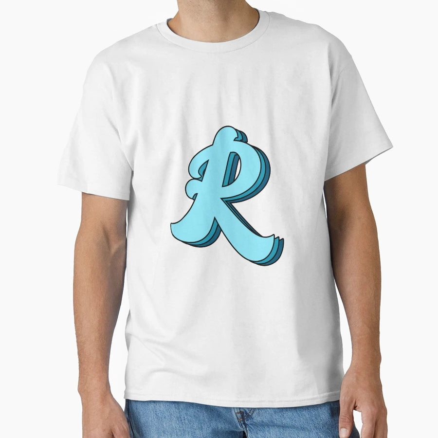 Blue R T-Shirt - Minimalist Print Men Women - T-Shirt, Sweatshirt, Hoodie