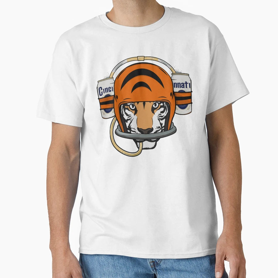 Cincinnati Football Beer Helmet T-Shirt - Streetwear Style Unisex - T-Shirt, Sweatshirt, Hoodie