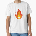 Fire Emoji Icon Flame Simple Costume T-Shirt - Unique Graphic Men Women - T-Shirt, Sweatshirt, Hoodie