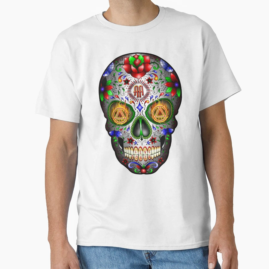 Aa Sugar Skull T-Shirt - Casual Everyday Wear Unisex - T-Shirt, Sweatshirt, Hoodie