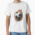 Soccer Ball Fire T-Shirt - Minimalist Print Men Women - T-Shirt, Sweatshirt, Hoodie