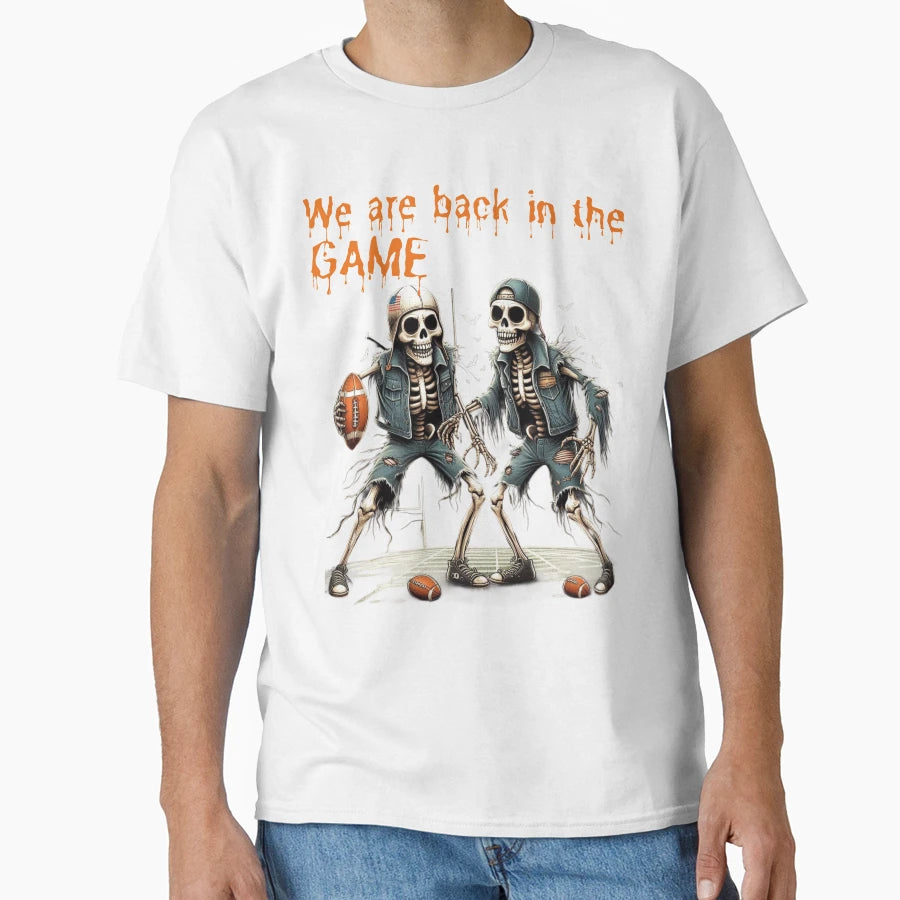 Funny Halloween Were Back Game Skeletons T-Shirt - Minimalist Print Unisex - T-Shirt, Sweatshirt, Hoodie