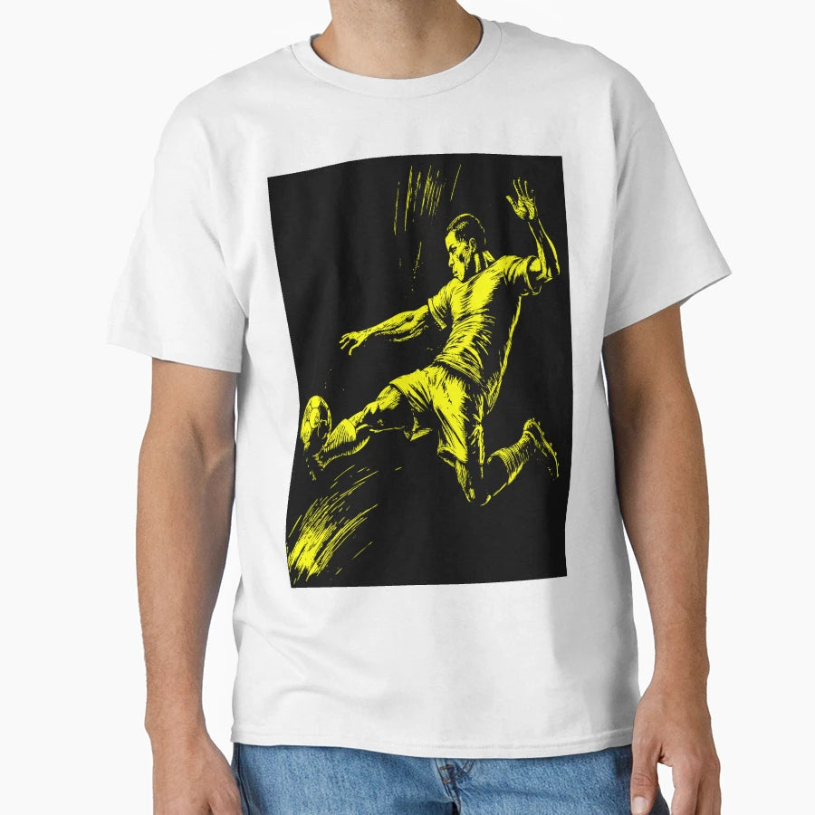 Dynamic Footballer Illustration Football T-Shirt - Streetwear Style Unisex - T-Shirt, Sweatshirt, Hoodie