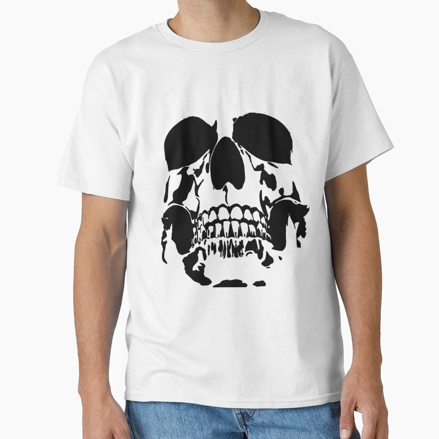 Skull 01 Black And White T-Shirt - Casual Everyday Wear Unisex - T-Shirt, Sweatshirt, Hoodie