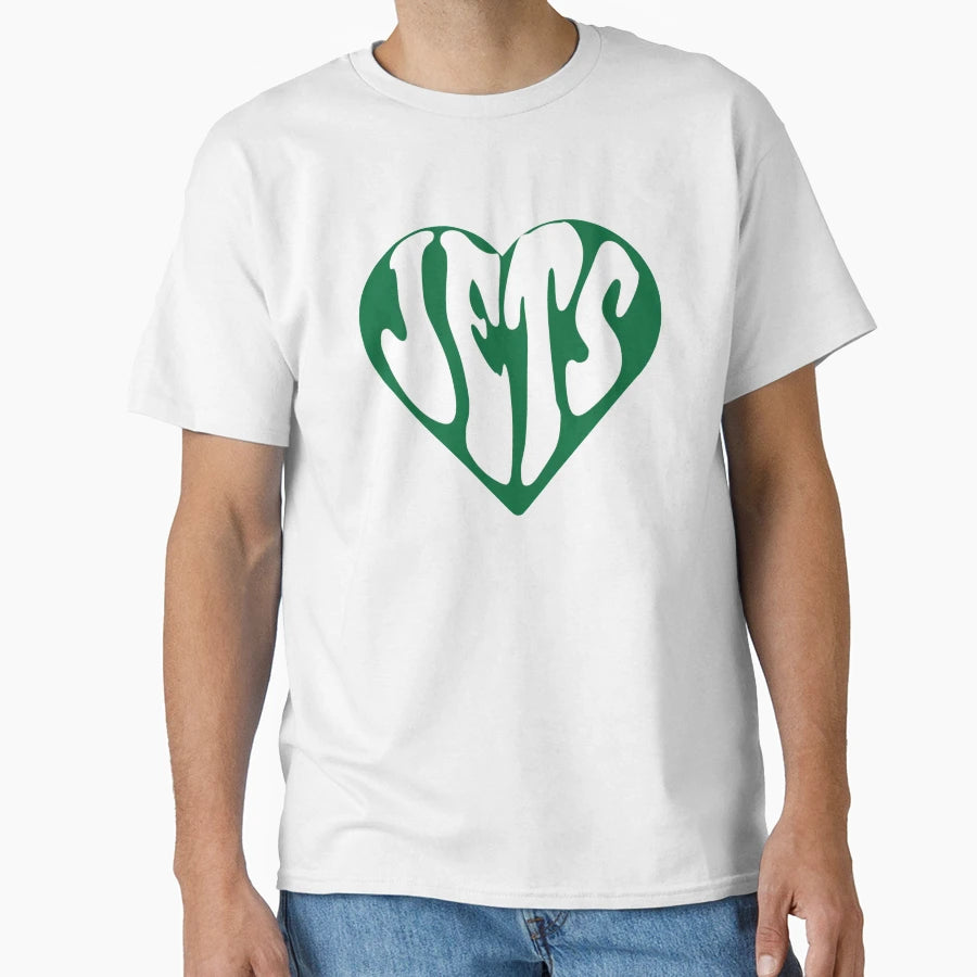 New York Jets Funky Heart T-Shirt - Graphic Print Unisex - T-Shirt, Sweatshirt, Hoodie