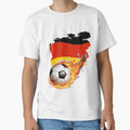 Flaming Football Germany Flag T-Shirt - Unique Graphic for Adults - T-Shirt, Sweatshirt, Hoodie