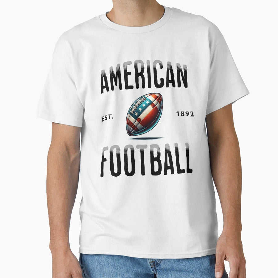 American Football Usa Sports Patriotic T-Shirt - Custom Art Print Unisex - T-Shirt, Sweatshirt, Hoodie