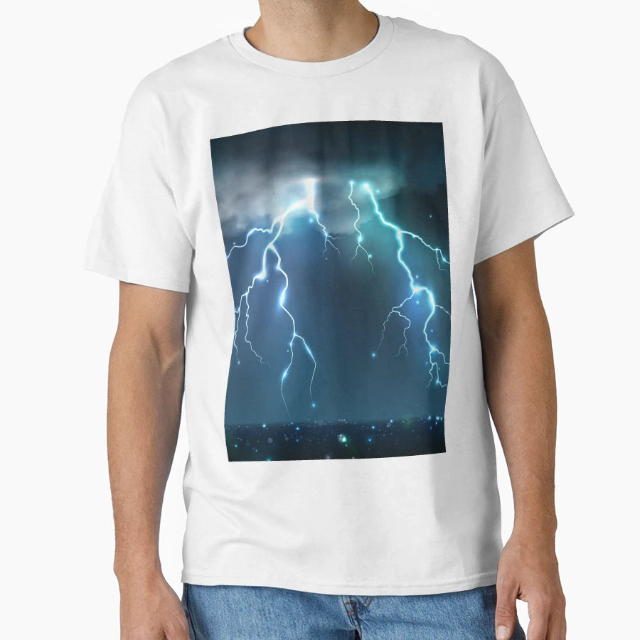 Realistic Lightning Bolts Flashes T-Shirt - Minimalist Print Men Women - T-Shirt, Sweatshirt, Hoodie