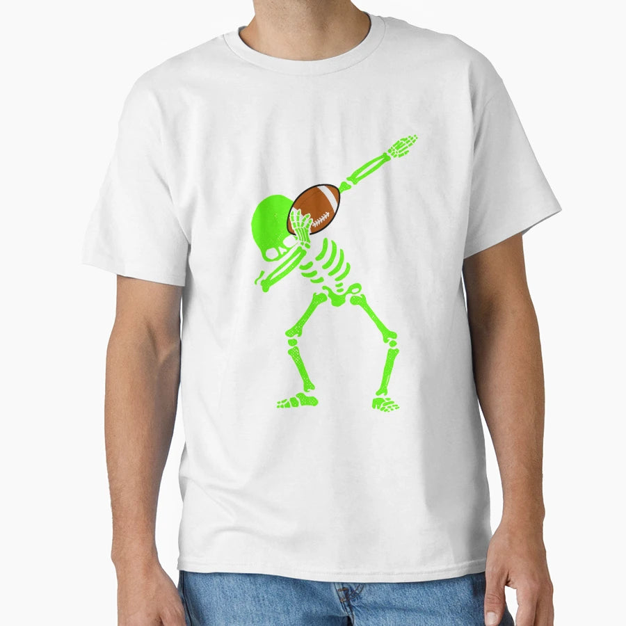 Halloween Dabbing Skeleton Football Dab T-Shirt - Aesthetic Graphic Unisex - T-Shirt, Sweatshirt, Hoodie