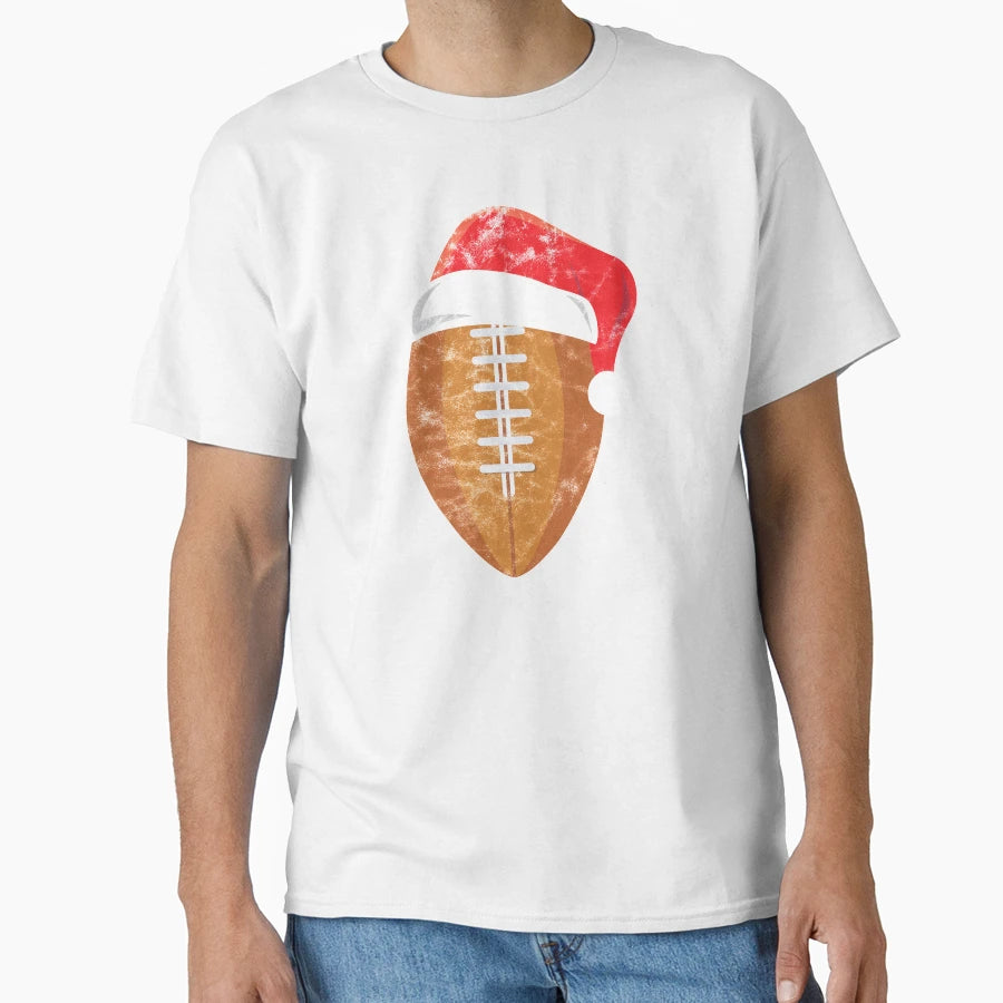 American Football Santa Hat Holiday T-Shirt - Streetwear Style Men Women - T-Shirt, Sweatshirt, Hoodie