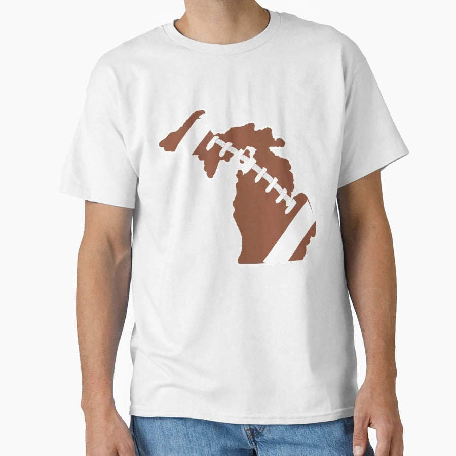 Football Michigan Fun Football Lover T-Shirt - Custom Art Print Men Women - T-Shirt, Sweatshirt, Hoodie
